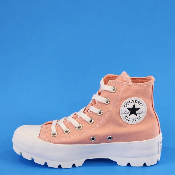 Converse CTAS Hi Quartz Pink Canvas Women's Platform Sneakers 571726C NWT - Picture 3 of 6